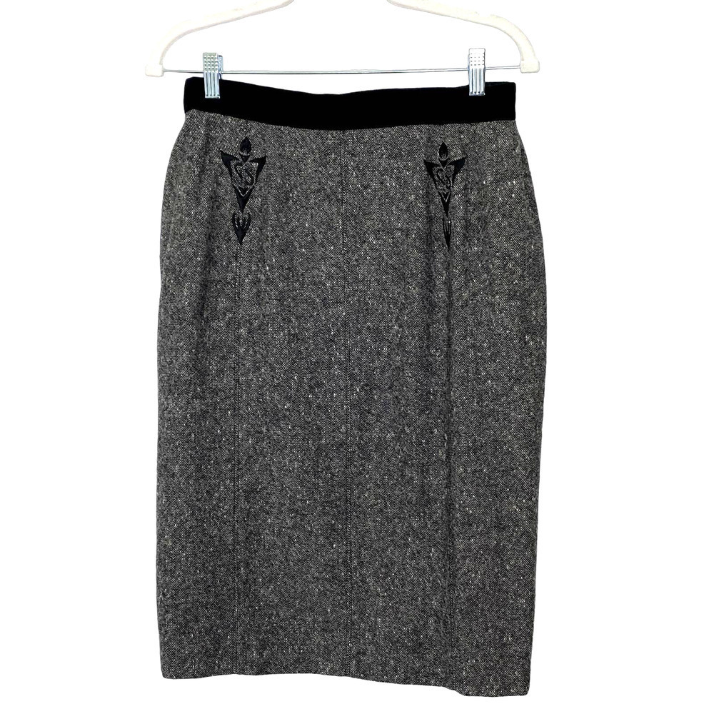 Vintage Laurel Skirt Size 40 US 10 Gray/Black‎ Tweed